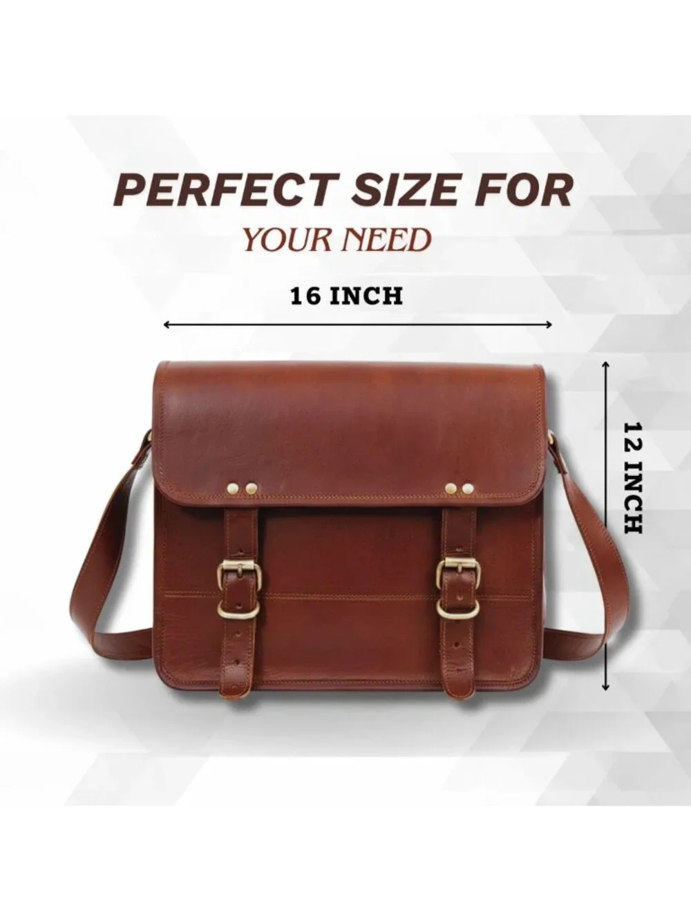 Vintage Leather Messenger Bag | 16